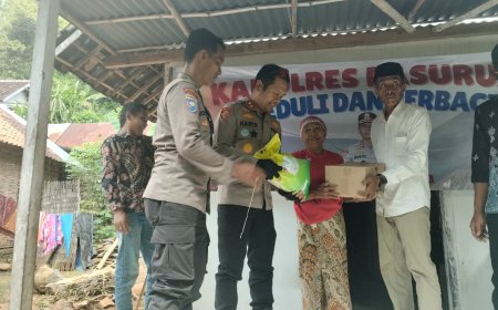 Polri Untuk Masyarakat : Kapolres Pasuruan Blusukan Salurkan Bansos untuk Warga